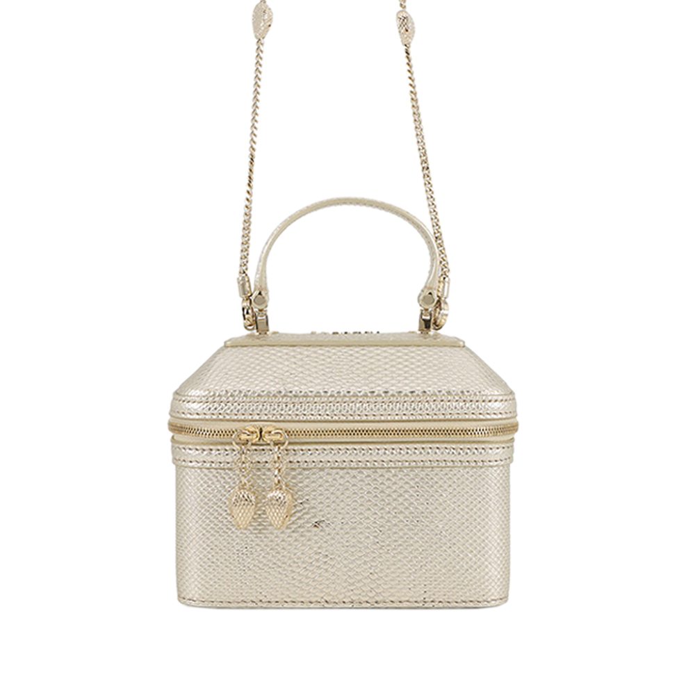 Pre-Loved Bvlgari Embossed Leather Serpenti Forever Vanity Bag